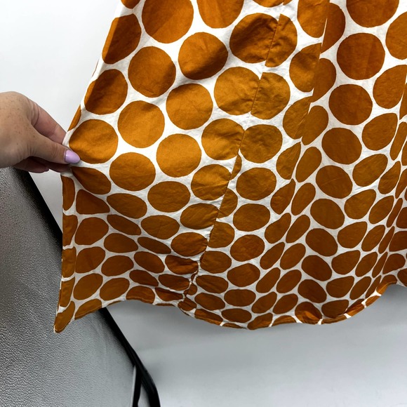 Boden Tori Midi Dress 10 Polka Dot V-Neck Tie Waist Cotton Lined Ivory Yellow - Picture 6 of 12